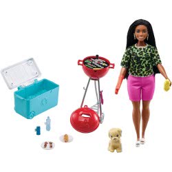 Mattel Barbie Mini Playset With Themed Accessories And Pet, BBQ Theme With Scented Grill GRG75 / GRG76 887961903966