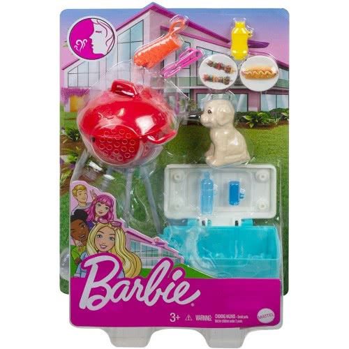 Mattel Barbie Mini Playset With Themed Accessories And Pet, BBQ Theme With Scented Grill GRG75 / GRG76 887961903966