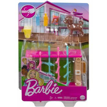 Mattel Barbie Mini Playset With Pet, Accessories And Working Foosball Table, Game Night Theme GRG75 / GRG77 887961903959
