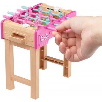 Mattel Barbie Mini Playset With Pet, Accessories And Working Foosball Table, Game Night Theme GRG75 / GRG77 887961903959