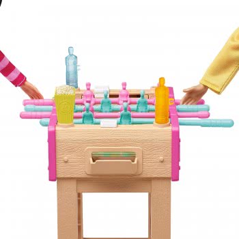 Mattel Barbie Mini Playset With Pet, Accessories And Working Foosball Table, Game Night Theme GRG75 / GRG77 887961903959