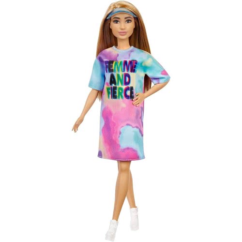 Mattel Barbie Fashionistas Doll 159, Petite, Με Καφέ Μαλλιά Που Φοράει Μπλουζάκι Femme And Fierce FBR37 / GRB51 887961900309