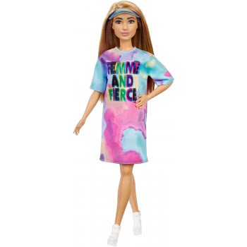 Mattel Barbie Fashionistas Doll 159, Petite, Με Καφέ Μαλλιά Που Φοράει Μπλουζάκι Femme And Fierce FBR37 / GRB51 887961900309