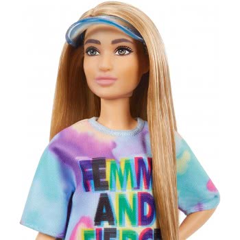 Mattel Barbie Fashionistas Doll 159, Petite, Με Καφέ Μαλλιά Που Φοράει Μπλουζάκι Femme And Fierce FBR37 / GRB51 887961900309