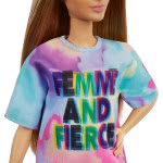 Mattel Barbie Fashionistas Doll 159, Petite, Με Καφέ Μαλλιά Που Φοράει Μπλουζάκι Femme And Fierce FBR37 / GRB51 887961900309