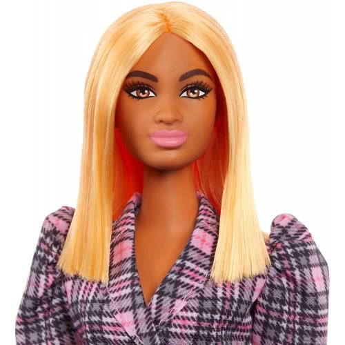 Mattel Barbie Fashionistas Doll 161 With Puff Sleeve Plaid Blazer Dress FBR37 / GRB53 887961900217