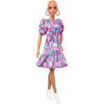 Mattel Barbie Fashionistas Doll 150 With No-Hair Look Wearing Pink Floral Dress, White Booties Και Earrings FBR37 / GYB03 887961