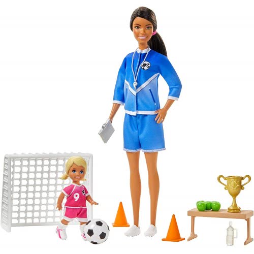 Mattel Barbie Soccer Coach Playset With Brunette Soccer Coach Doll, Student Doll And Accessories GLM53 / GJM71 887961813920