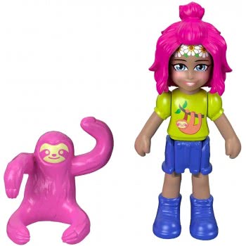 Mattel Polly Pocket Mini Σετάκια Flip And Reveal Tropical Sloth Βραδύποδας GTM56 / GTM59 887961918168