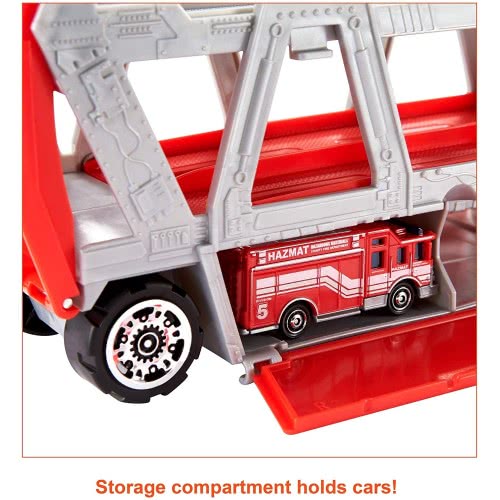 Mattel Matchbox Fire Rescue Hauler Playset Themed Hauler With 1 Fire-Themed Vehicle, Holds 16 Cars GWM23 887961942736