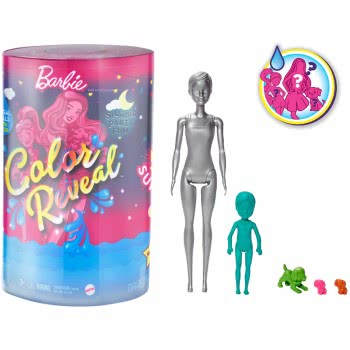 Mattel Barbie Color Reveal Slumber Party Fun Set, 50+ Surprises Including 2 Dolls, 3 Pets And 36 Accessories GRK14 887961905823