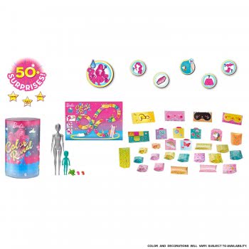 Mattel Barbie Color Reveal Slumber Party Fun Set, 50+ Surprises Including 2 Dolls, 3 Pets And 36 Accessories GRK14 887961905823
