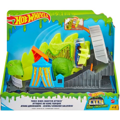 Mattel Hot Wheels Dino Coaster Attack Car Πίστες City Με Τέρατα, 20 Τεμάχια FNB05 / GTT68 887961920611