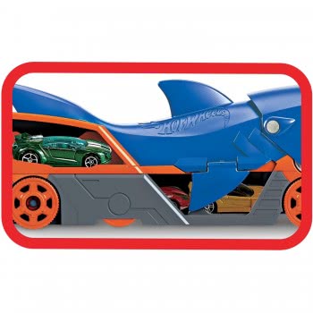 Mattel Hot Wheels Shark Chomp Transporter Νταλίκα Καρχαρίας Με Ένα Αυτοκίνητο Κλίμακας 1:64 GVG36 887961925197