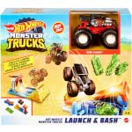 Mattel Hot Wheels Monster Trucks Launch And Bash Play Εκτόξευση Και Σύγκρουση GVK08 887961928105
