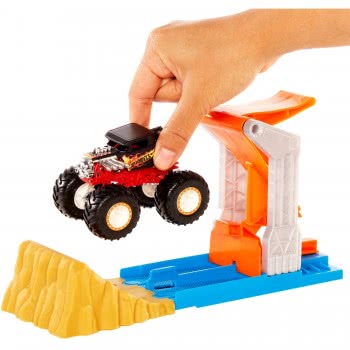 Mattel Hot Wheels Monster Trucks Launch And Bash Play Εκτόξευση Και Σύγκρουση GVK08 887961928105