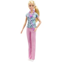Mattel Barbie Nurse Blonde Κούκλα Νοσοκόμα 30 Εκ. GTW39 887961921427