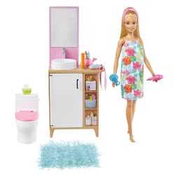 Mattel Barbie Furniture With Doll - Bathroom GTD87 / GRG87 887961904086