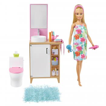 Mattel Barbie Δωμάτιο Με Κούκλα - Μπάνιο GTD87 / GRG87 887961904086