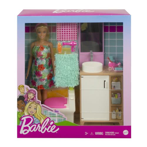 Mattel Barbie Furniture With Doll - Bathroom GTD87 / GRG87 887961904086