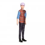 Mattel Barbie Ken Fashionistas Doll 154, Με Μωβ Μαλλιά Καρώ Πουκάμισο Και Τζιν DWK44 / GYB05 887961966497