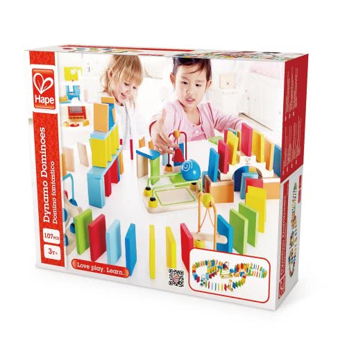 Hape Early Explorer Ξύλινο Ντόμινο Dynamo Dominoes E1042 6943478011595