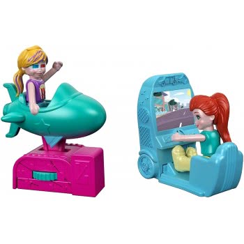 Mattel Polly Pocket Un-Box-It Playset, Popcorn Shaped Box Opens To A Movie Theater Adventure GVC96 887961922912