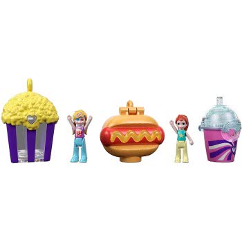 Mattel Polly Pocket Un-Box-It Playset, Popcorn Shaped Box Opens To A Movie Theater Adventure GVC96 887961922912