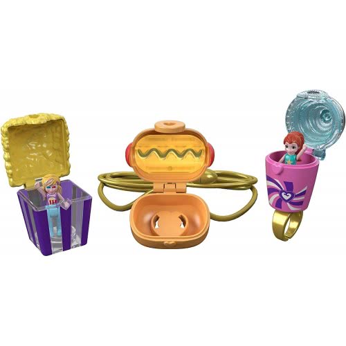 Mattel Polly Pocket Un-Box-It Playset, Popcorn Shaped Box Opens To A Movie Theater Adventure GVC96 887961922912