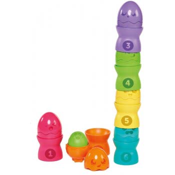TOMY Toomies Baby Toddler Toy Hide & Squeak Egg Stackers For 6-36 Months 1000-73083 5011666730830