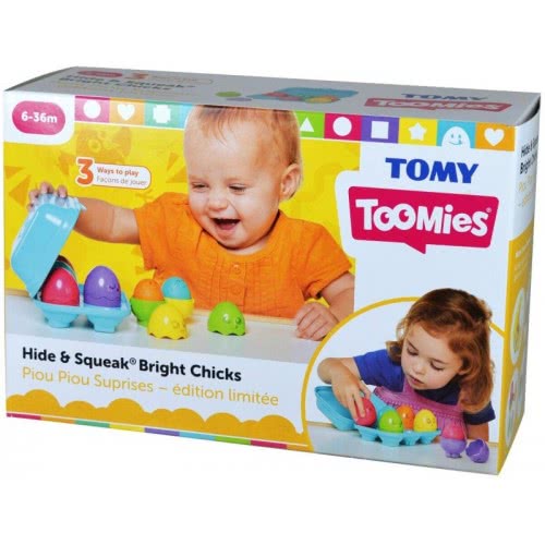 TOMY Toomies Baby Toddler Toy Hide & Squeak Bright Chicks For 6-36 Months 1000-73081 5011666730816