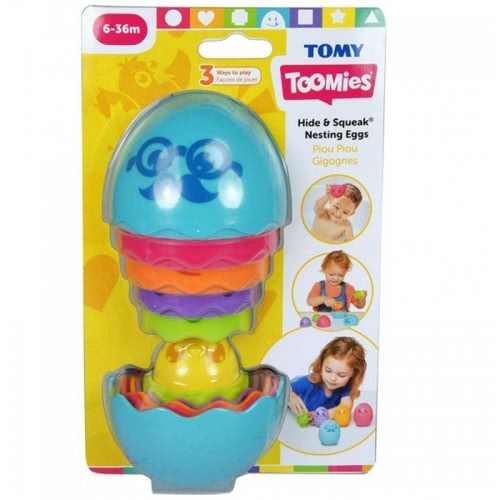TOMY Toomies Baby Toddler Toy Hide & Squeak Nesting Eggs For 6-36 Months 1000-73080 5011666730809