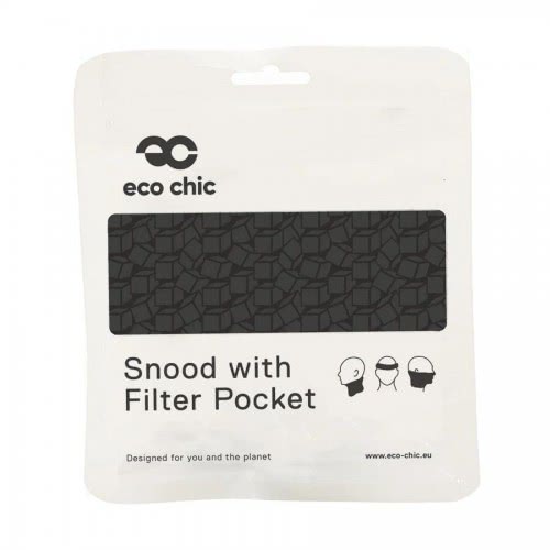 OEM Eco Chic Snood Face Mask Black Disrupted Cubes E-S03 5060735634678