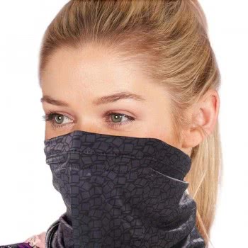 OEM Eco Chic Snood Face Mask Black Disrupted Cubes E-S03 5060735634678