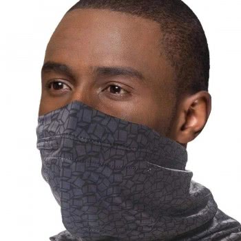 OEM Eco Chic Snood Face Mask Black Disrupted Cubes E-S03 5060735634678