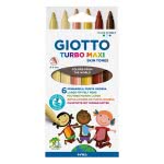 Giotto Turbo Maxi Skin Tones Μαρκαδόροι Χοντροί 6 Τεμάχια 000527000 8000825035555