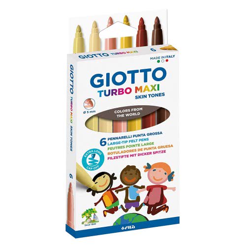 Giotto Turbo Maxi Skin Tones 6 Pcs 000527000 8000825035555