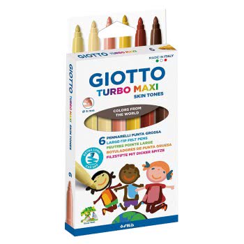 Giotto Turbo Maxi Skin Tones 6 Pcs 000527000 8000825035555
