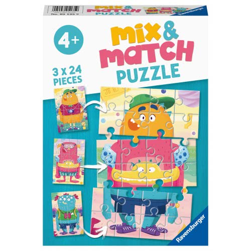 Ravensburger 2X24 Pcs Mix And Match Puzzle Monsters 05135 4005556051359