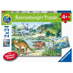 Ravensburger 2X24 Pcs Puzzle Dinosaurs 05128 4005556051281