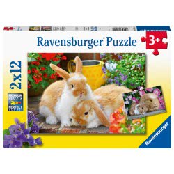 Ravensburger 2X12 Pcs Puzzle Cute Animals 05144 4005556051441