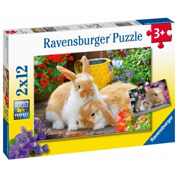 Ravensburger 2X12 Pcs Puzzle Cute Animals 05144 4005556051441