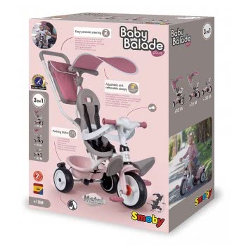 Smoby Baby Balade Pink Plus Τρίκυκλο Ροζ 741401 3032167414014