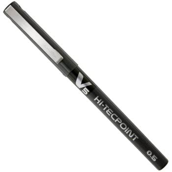 PILOT BX V5 Black Hi-Tecpoint Extra Fine Rollerball Pen 0.5Mm Nib Tip 0.3Mm Line Width BX-V5B 4902505085680