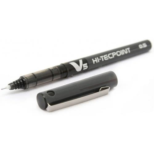 PILOT BX V5 Black Hi-Tecpoint Extra Fine Rollerball Pen 0.5Mm Nib Tip 0.3Mm Line Width BX-V5B 4902505085680
