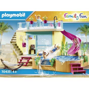 Playmobil Bungalow With Pool, 4 Years And Above 70435 4008789704351