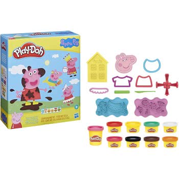 Hasbro Play-Doh Peppa Pig Stylin Set With 9 Non-Toxic Modeling Compound Cans And 11 Accessories F1497 5010993819164