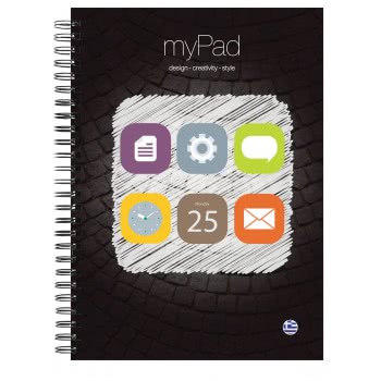 A&G PAPER Τετράδιο Σπιράλ Β5 4Θεματα 120Φ Mypad 015103-ANG055 5203296151035
