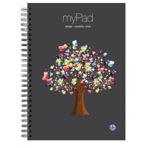 A&G PAPER Τετράδιο Σπιράλ Β5 4Θεματα 120Φ Mypad 015103-ANG055 5203296151035