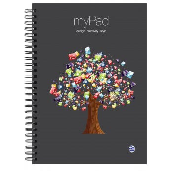 A&G PAPER Τετράδιο Σπιράλ Β5 4Θεματα 120Φ Mypad 015103-ANG055 5203296151035